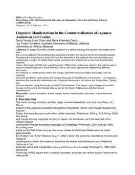Linguistic Manifestations in the Commercialisation of Japanese