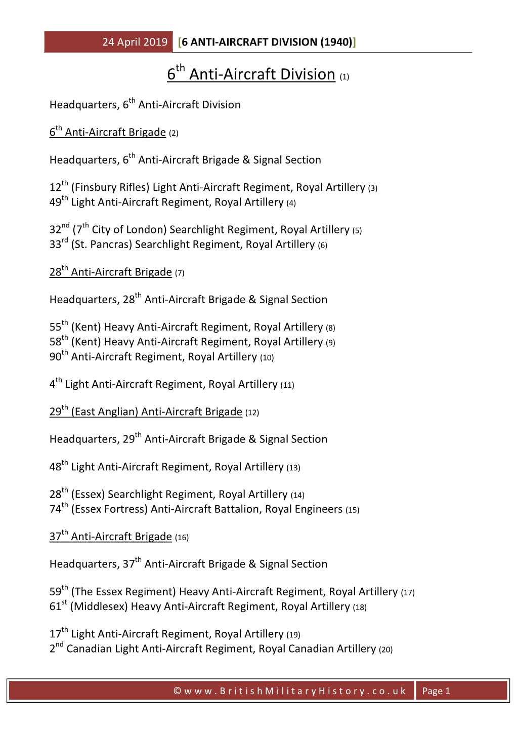 6 Anti-Aircraft Division (1940)]