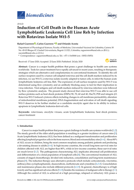Induction of Cell Death in the Human Acute Lymphoblastic Leukemia Cell Line Reh by Infection with Rotavirus Isolate Wt1-5