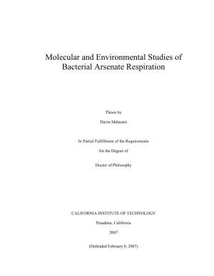 Molecular and Environmental Studies of Bacterial Arsenate Respiration