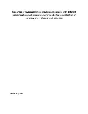 Properties of Myocardial Microcirculation in Patients with Different Pathomorphological Substrates, Before and After Recanalizat