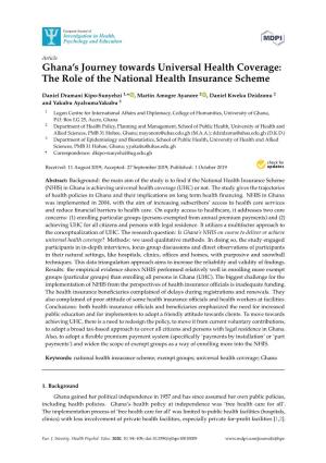 The Role of the National Health Insurance Scheme