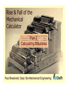 Rise & Fall of the Mechanical Calculator