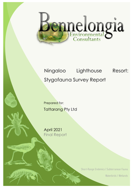 Ningaloo Lighthouse Resort: Stygofauna Survey Report