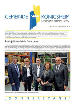 Arbeitsjubiläum Bei Der Firma Loma