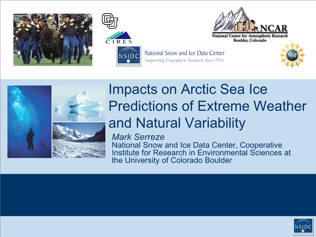 Impacts on Arctic Sea Ice Predictions of Extreme Weather and Natural