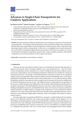 Advances in Single-Chain Nanoparticles for Catalysis Applications