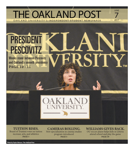 The Oakland Post 7 Oakland University’S Independent Student Newspaper 2017