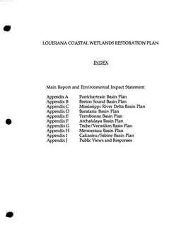 Louisiana Coastal Wetlands Restoration Plan