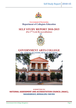 Self Study Report 2010-2015 Government Arts College