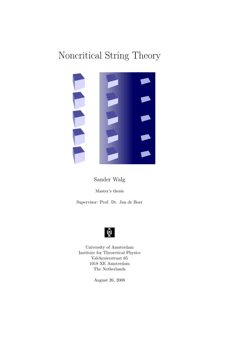 Noncritical String Theory