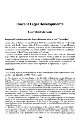 149 Current Legal Developments Australia/Indonesia Proposed