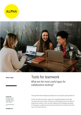 Tools for Teamwork What Are the Most Useful Apps for Collaborative Working?