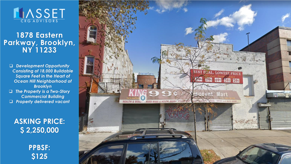 1878 Eastern Parkway, Brooklyn, NY 11233 ASKING PRICE