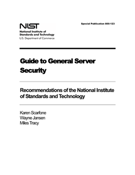 NIST SP 800-123, Guide to General Server Security