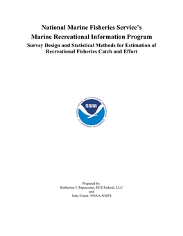 MRIP Survey Design and Statistical Methods