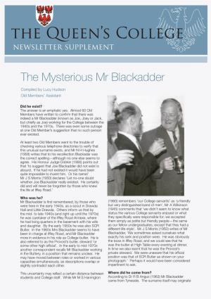 The Mysterious Mr Blackadder