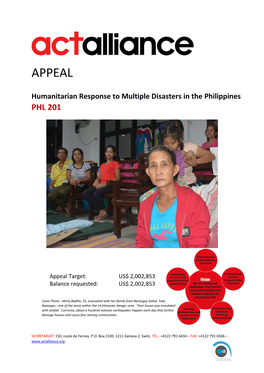 Humanitarian Response to Multiple Disasters in the Philippines