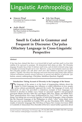 Smell Is Coded in Grammar and Frequent in Discourse: Cha’Palaa Olfactory Language in Cross-Linguistic Perspective