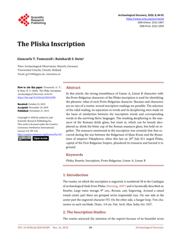 The Pliska Inscription