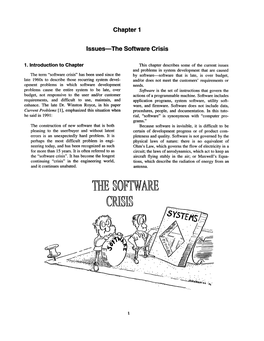 Chapter 1 Issues—The Software Crisis