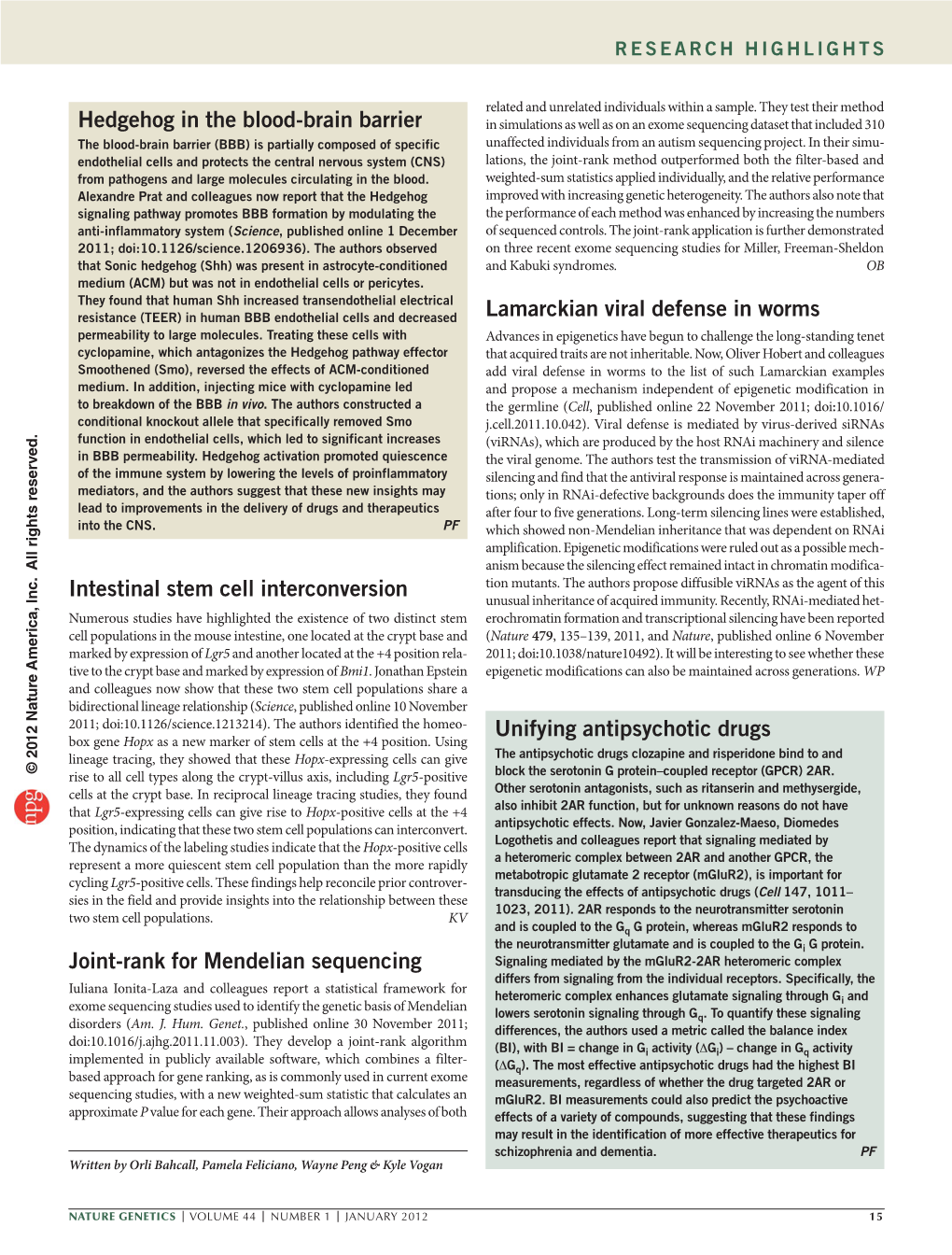 Intestinal Stem Cell Interconversion Tion Mutants