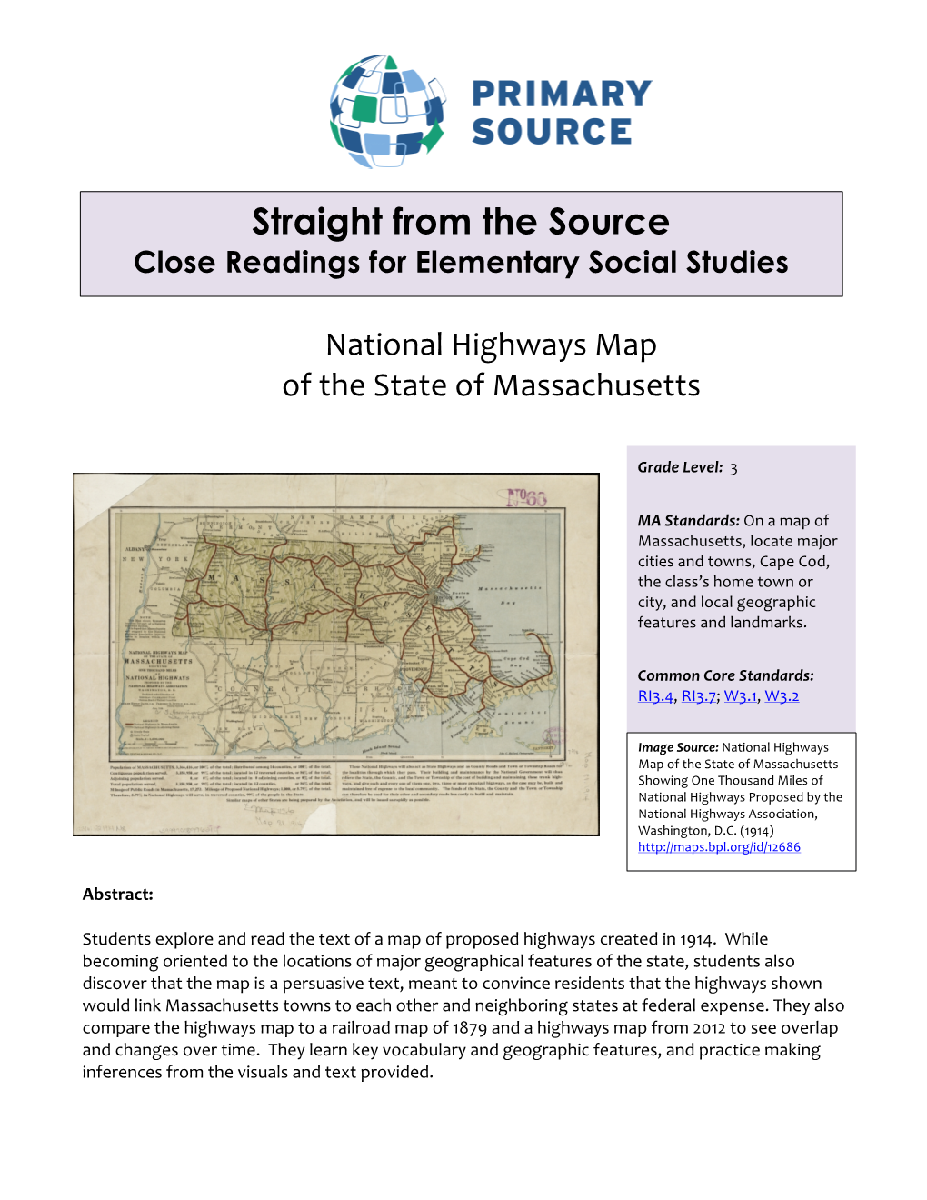 Straight from the Source Close Readings for Elementary Social Studies