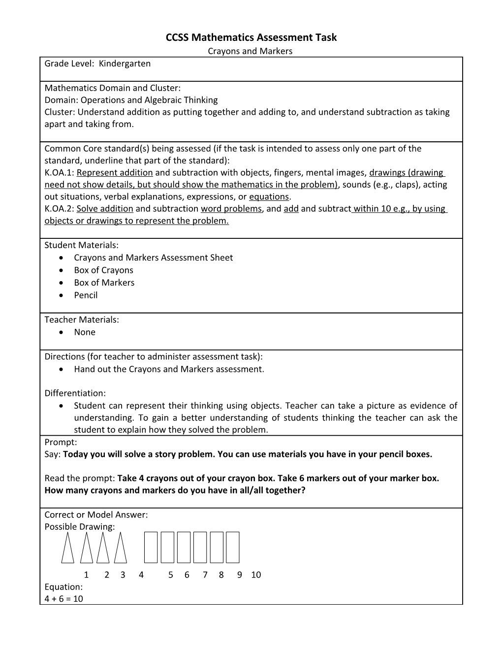 CCSS Mathematics Assessment Task s2