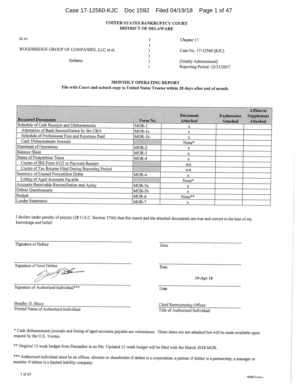 Case 17-12560-KJC Doc 1592 Filed 04/19/18 Page 1 of 47 Case 17-12560-KJC Doc 1592 Filed 04/19/18 Page 2 of 47