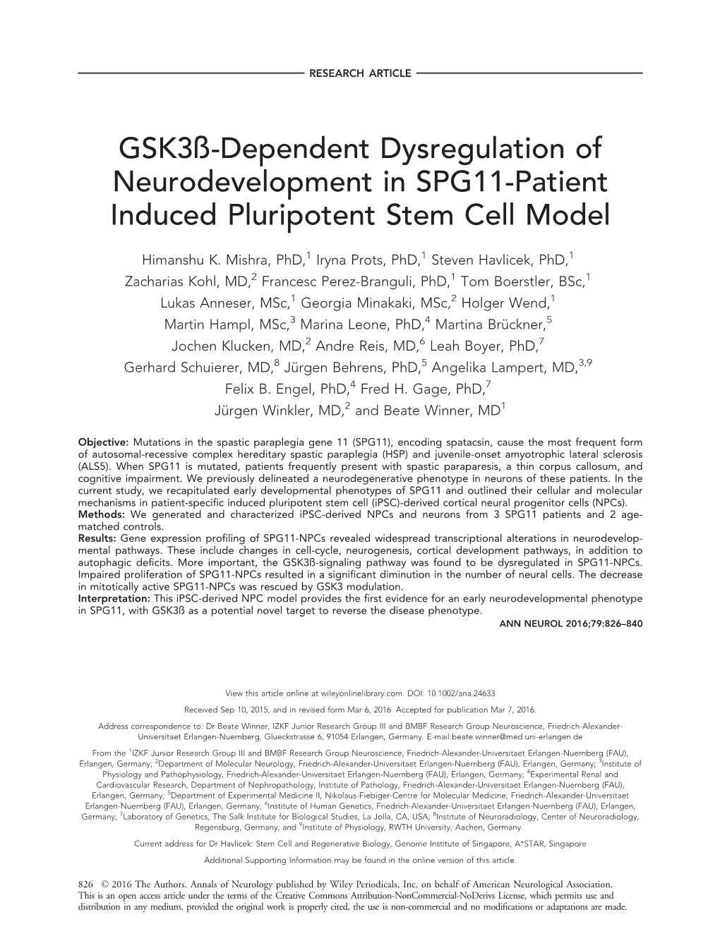 Patient Induced Pluripotent Stem Cell Model