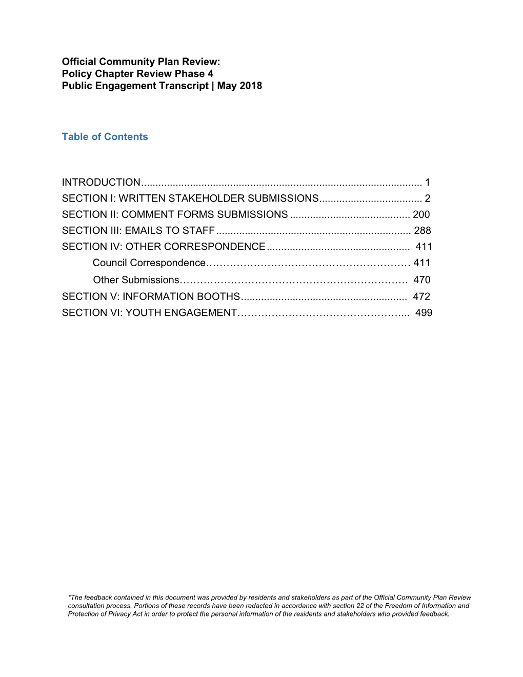 Phase 4 Public Engagement Transcript | May 2018