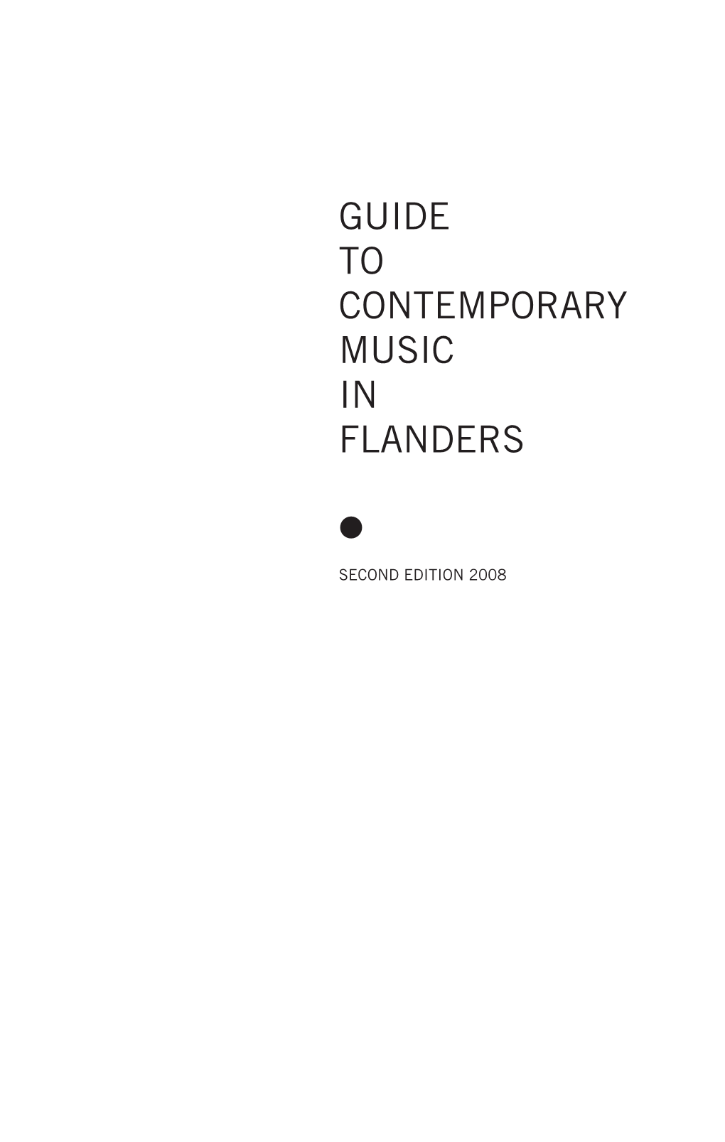 Guide to Contemporary Music in Flanders