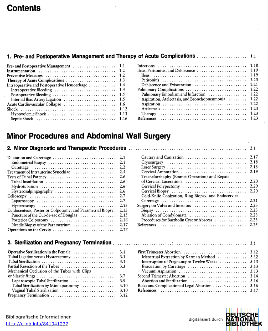 Contents Minor Procedures and Abdominal Wall Surgery