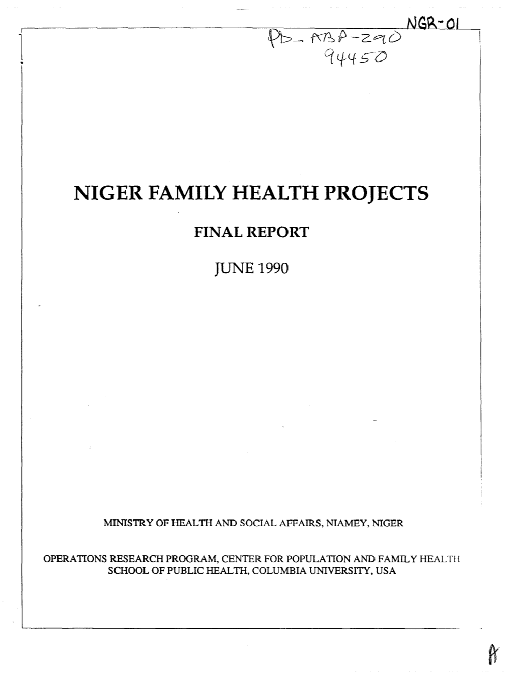 Niger Family Health Projects