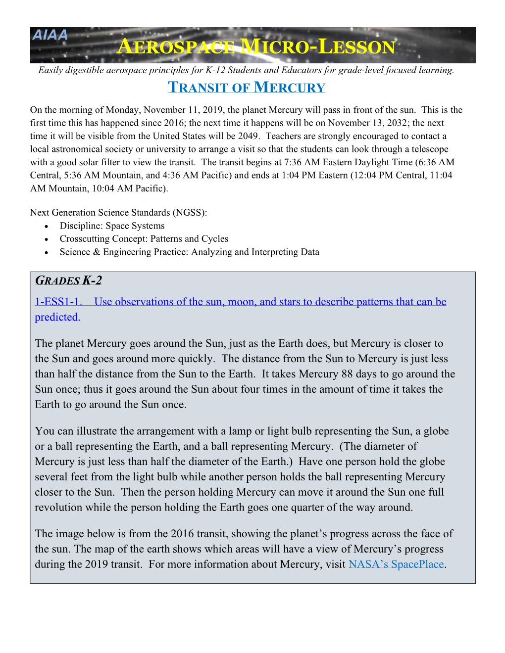 Transit of Mercury 2019