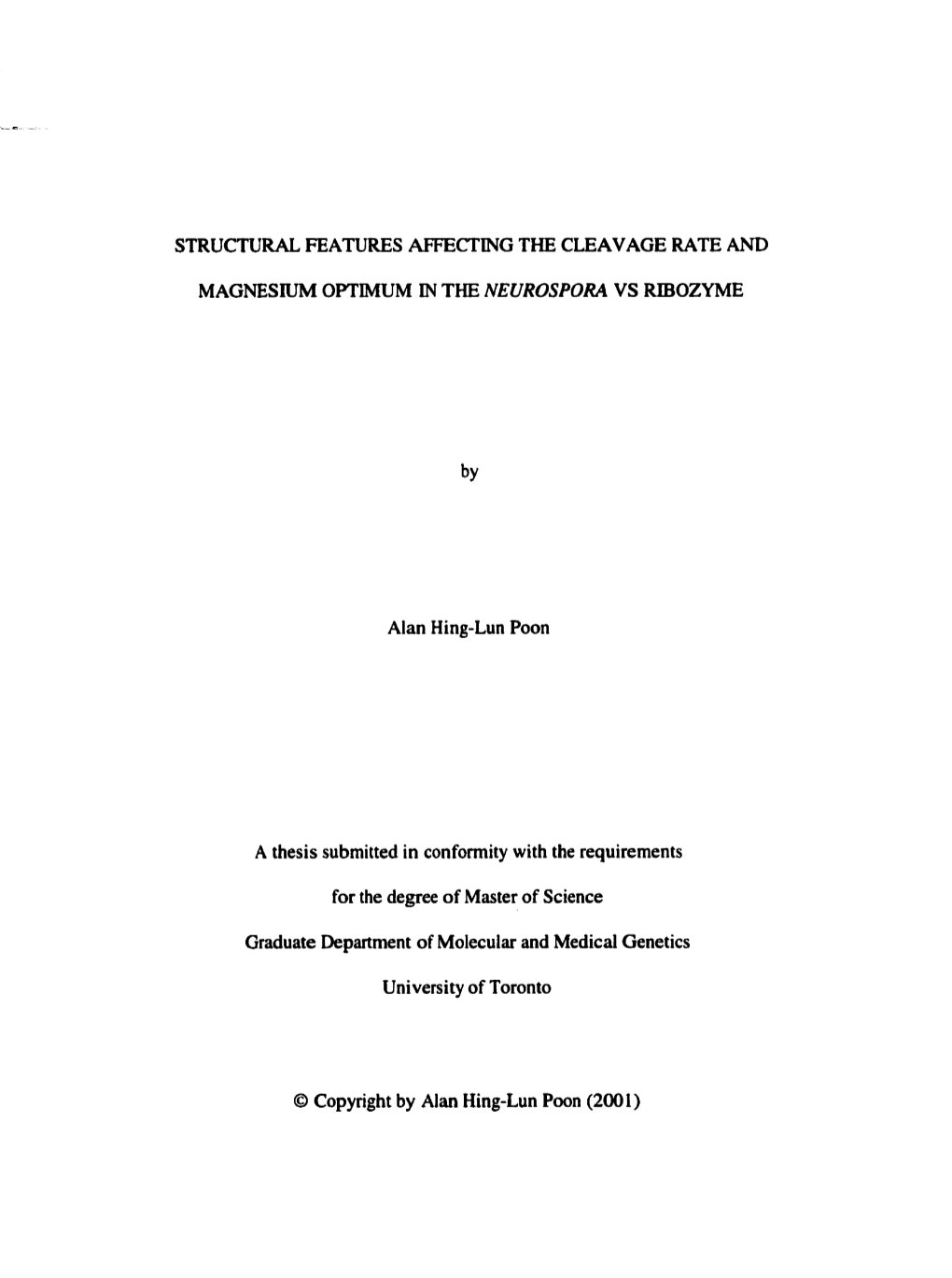 Structural Features Affecting the Cleavage Rate And