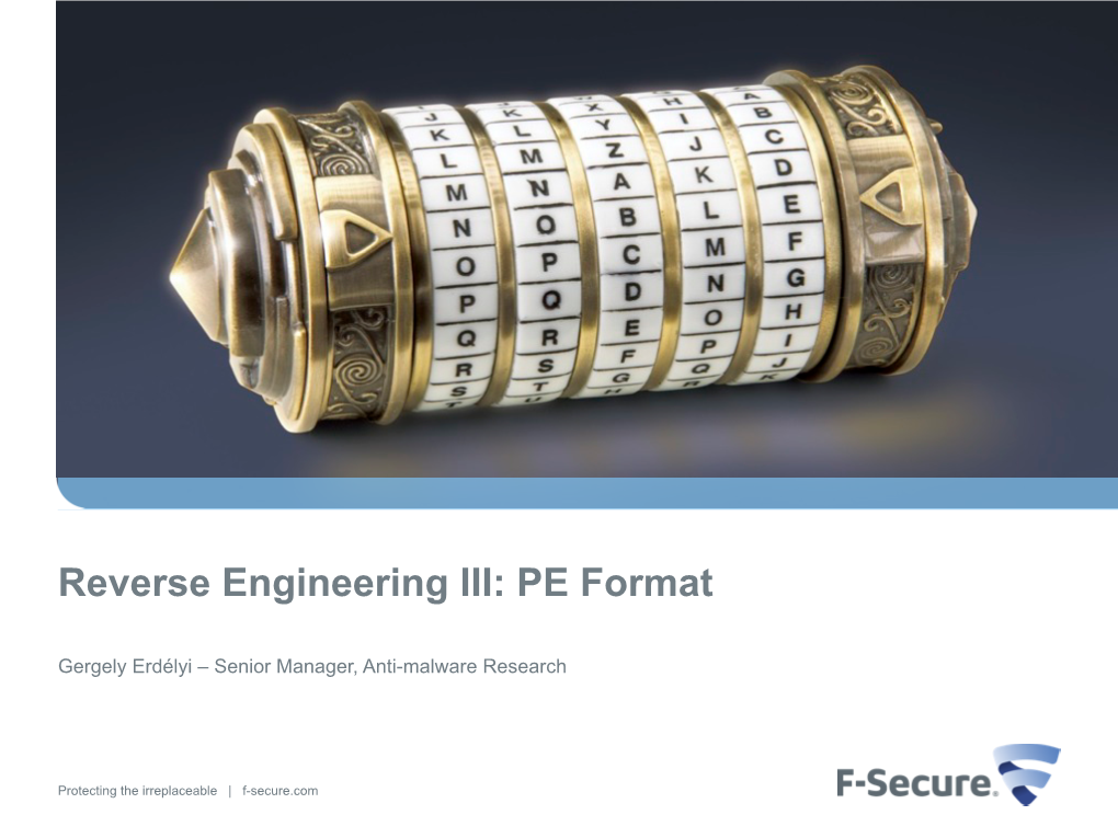 Reverse Engineering III: PE Format