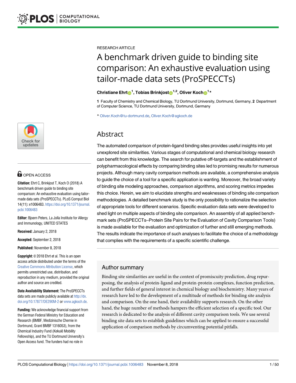 An Exhaustive Evaluation Using Tailor-Made Data Sets (Prospeccts)