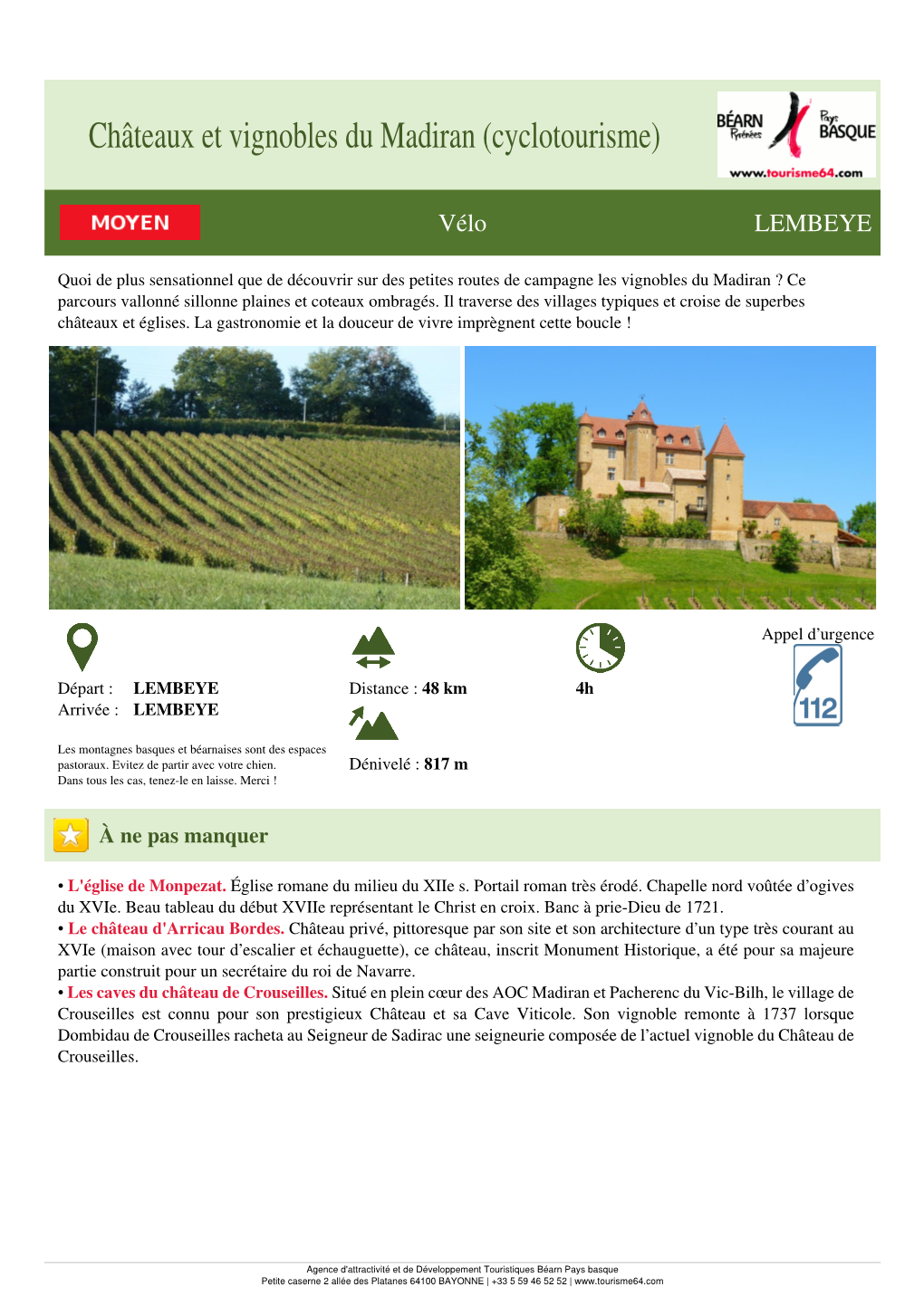 Châteaux Et Vignobles Du Madiran (Cyclotourisme)