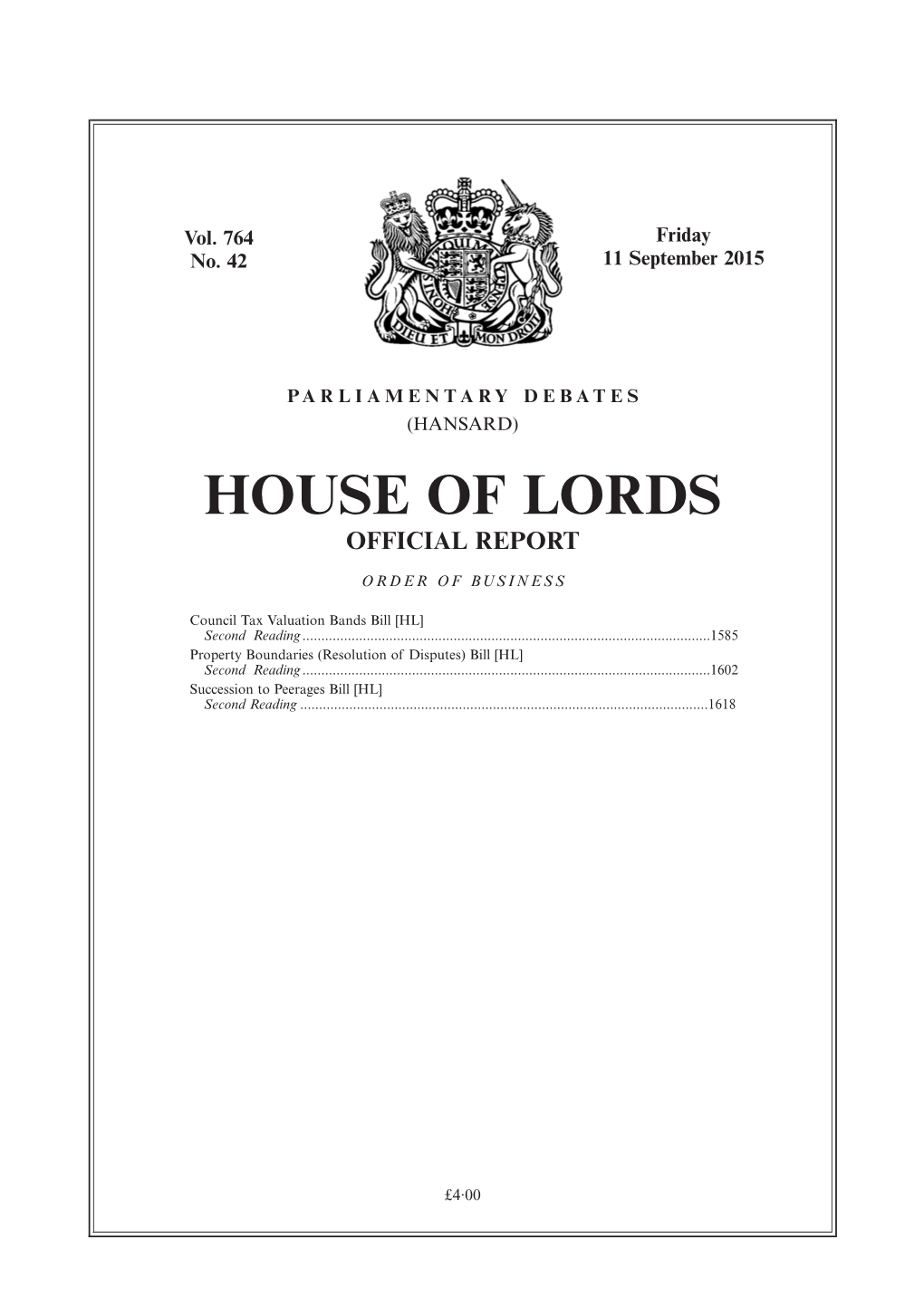 House of Lords Official Report