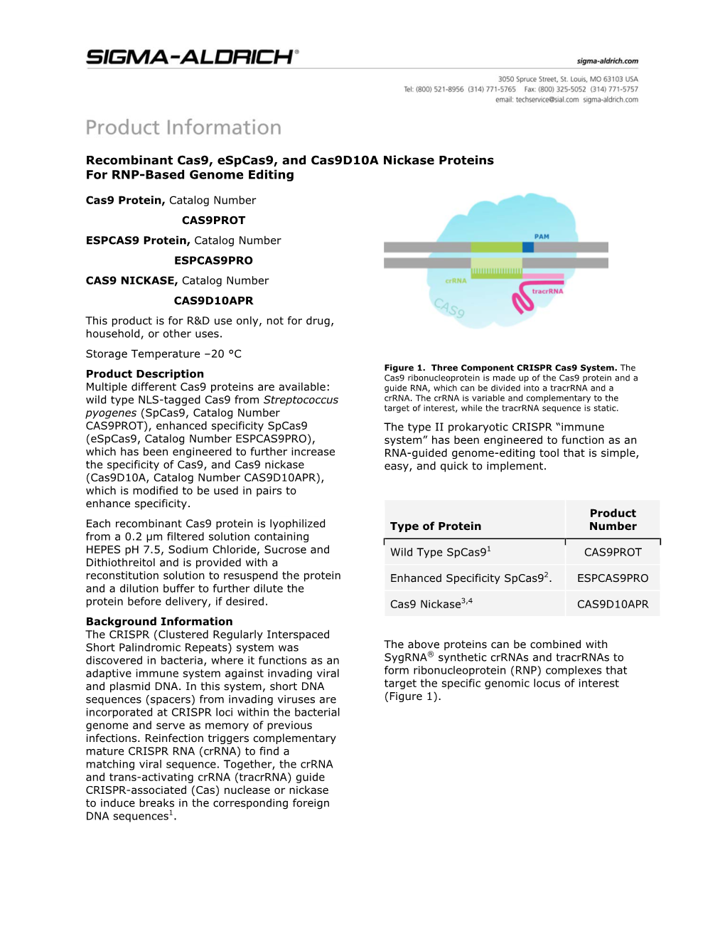 Recombinant Cas9, Espcas9, and Cas9d10a Nickase Proteins for RNP-Based Genome Editing