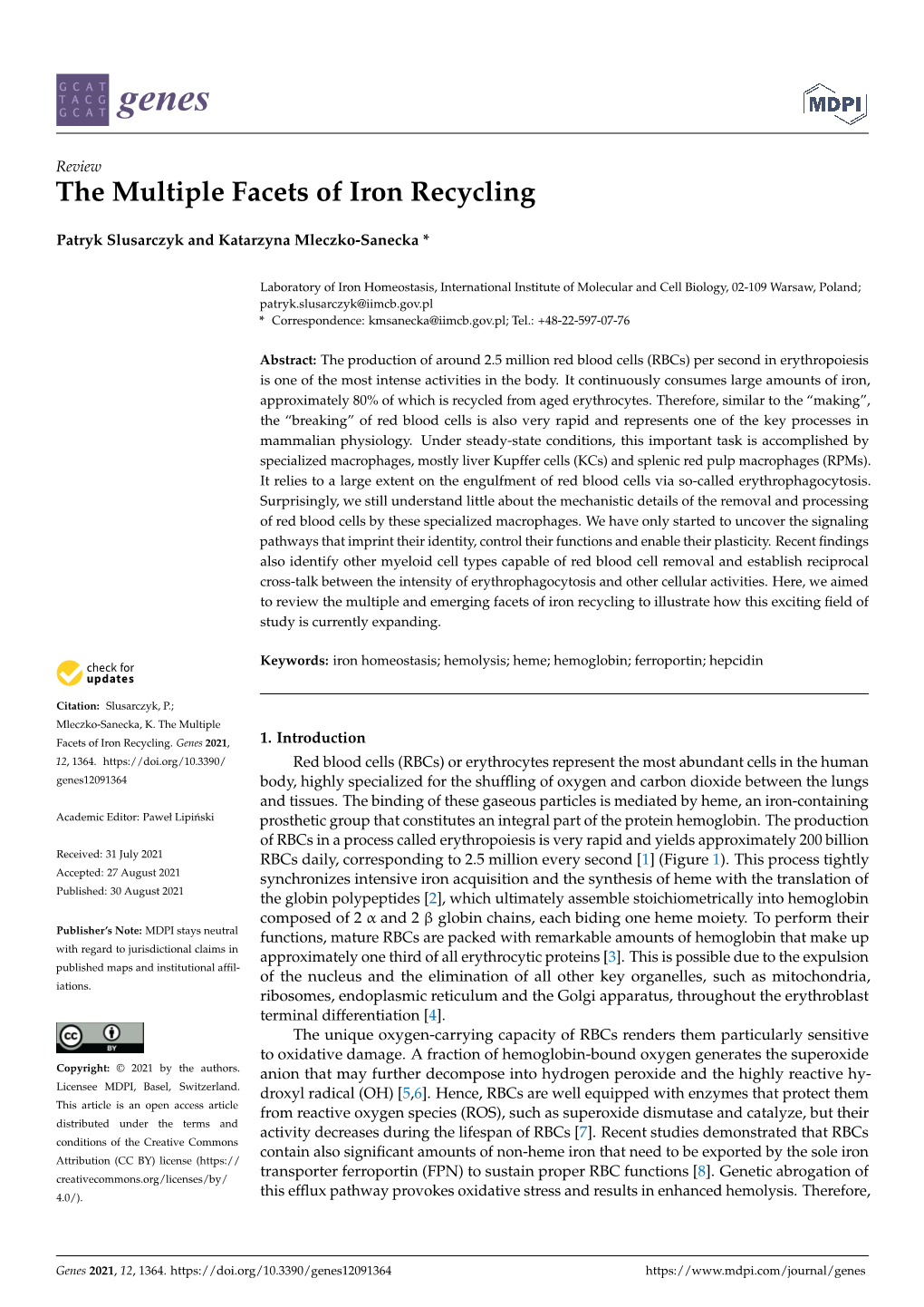 The Multiple Facets of Iron Recycling