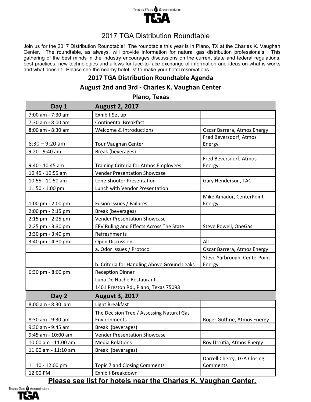 2010 Texas Gas Association Transmission Committee Roundtable