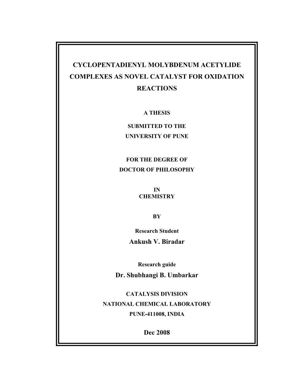 Cyclopentadienyl Molyddenum Acetylide