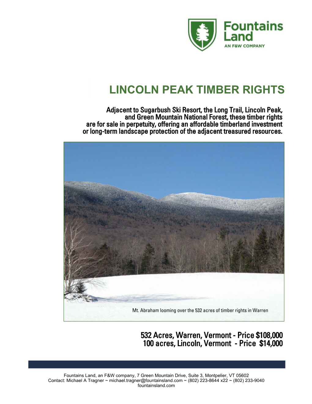 Lincoln Peak Timber Rights