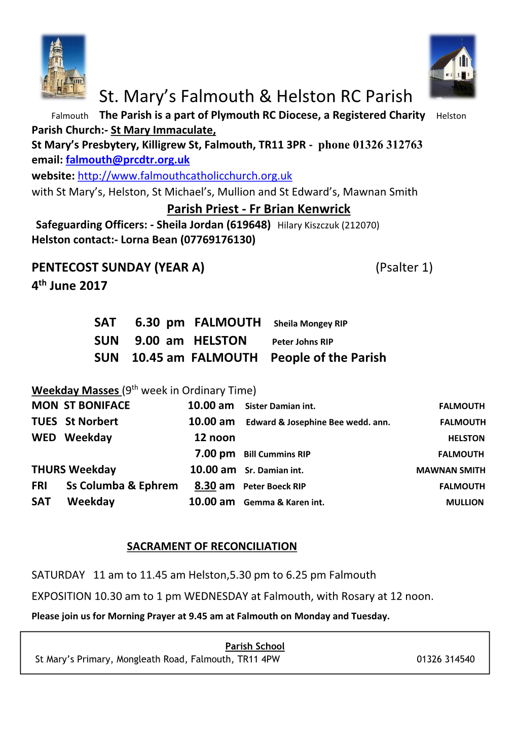 PENTECOST SUNDAY (YEAR A) (Psalter 1) 4Th June 2017