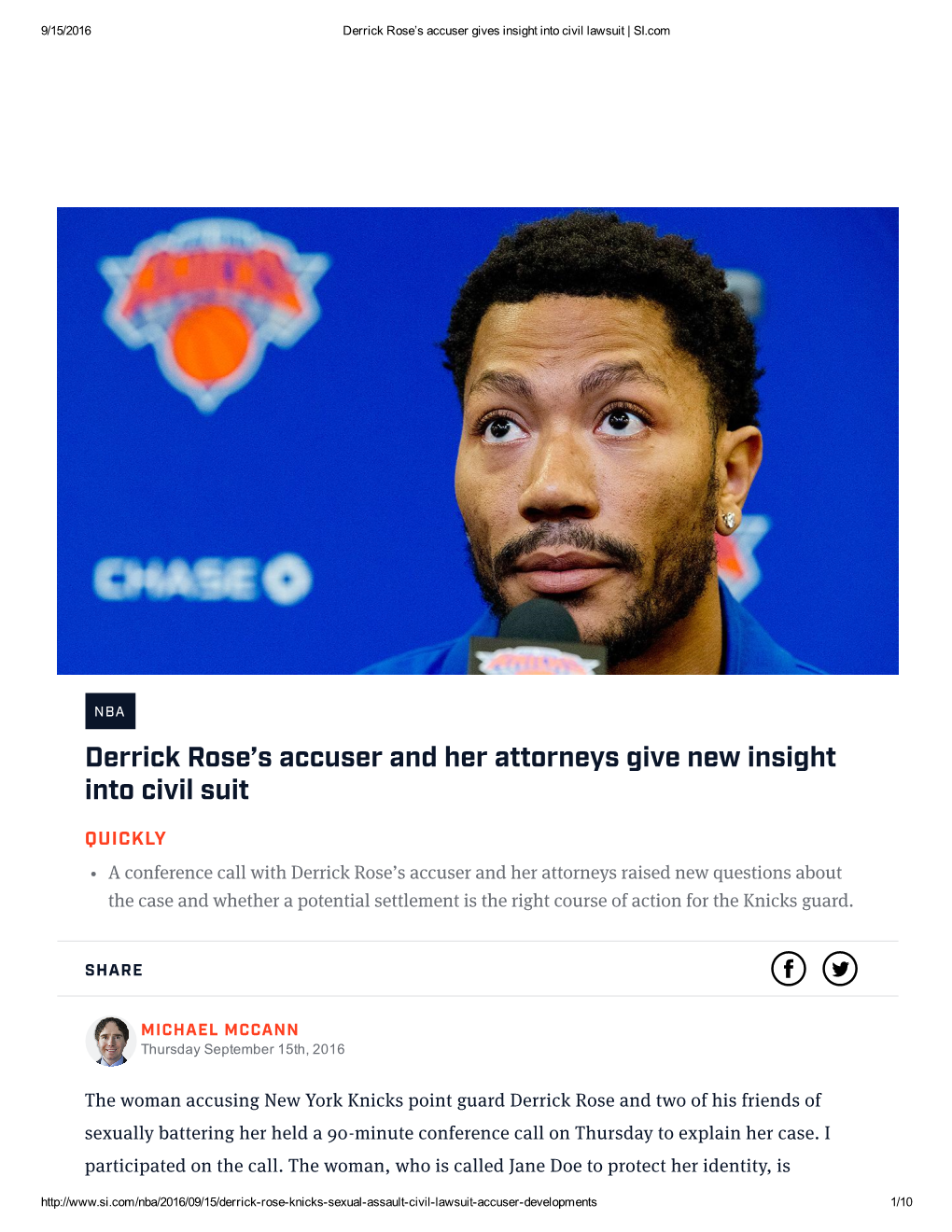 Derrick Rose's Accuser and Her Attorneys Give New Insight Into Civil