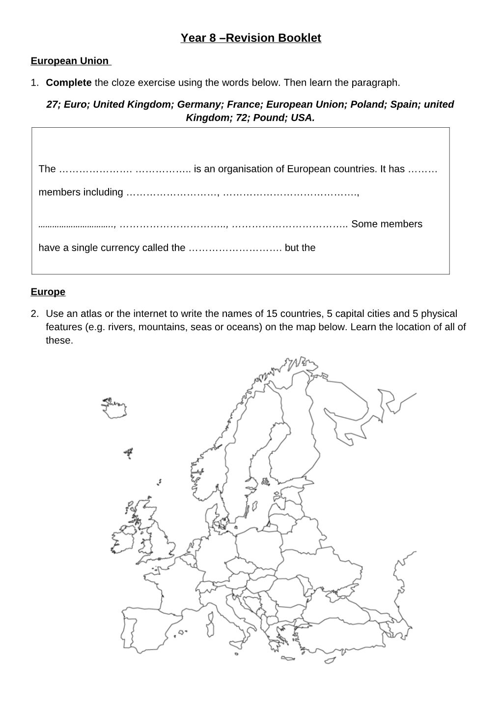 Year 8 Revision Booklet