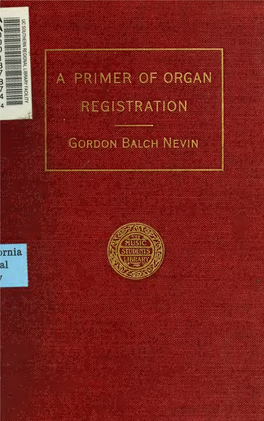 A Primer of Organ Registration