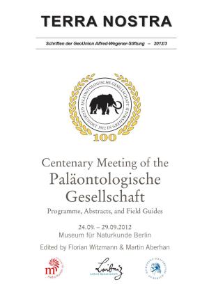 Paläontologische Gesellschaft Programme, Abstracts, and Field Guides